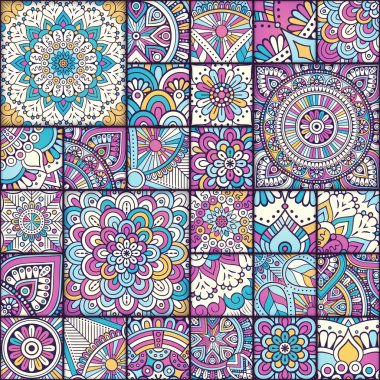 etnik çiçek seamless modeli