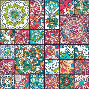 etnik çiçek seamless modeli