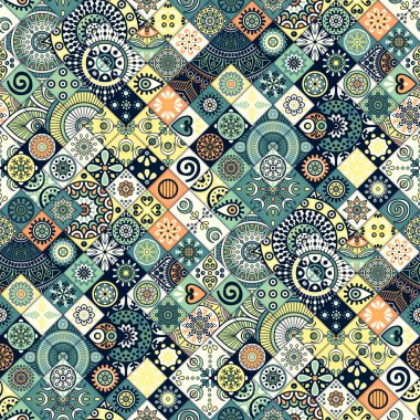 etnik çiçek seamless modeli