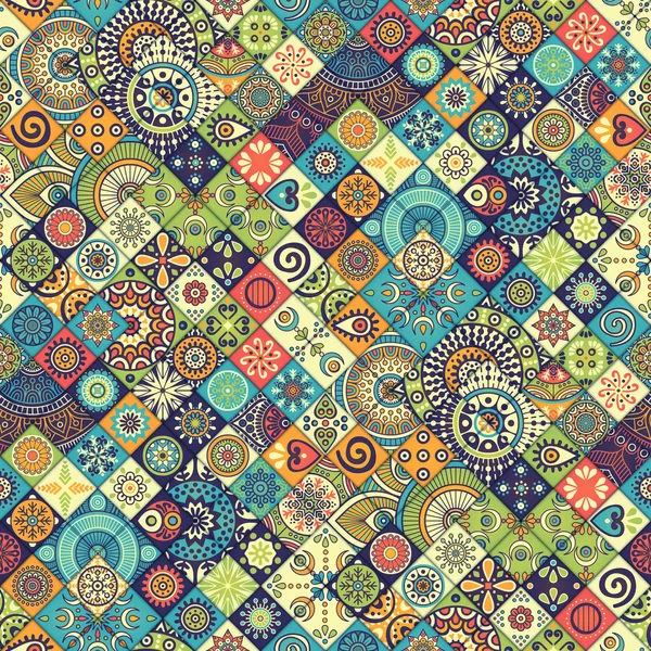 Ethnic floral seamless pattern — Stock Vector