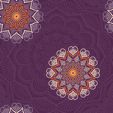 etnik çiçek seamless modeli