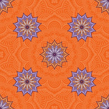 etnik çiçek seamless modeli