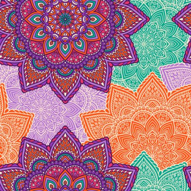 etnik çiçek seamless modeli