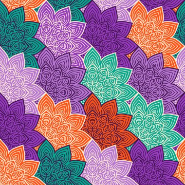 etnik çiçek seamless modeli