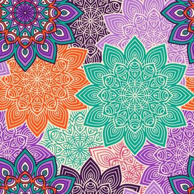 etnik çiçek seamless modeli