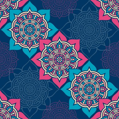 etnik çiçek seamless modeli