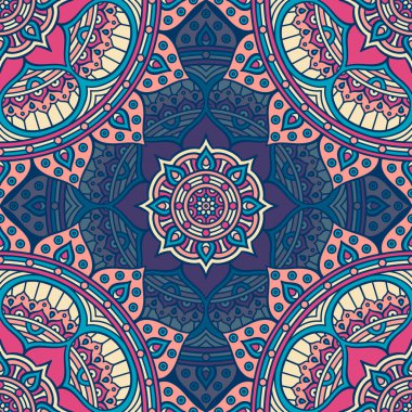 etnik çiçek seamless modeli