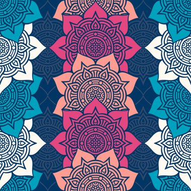 etnik çiçek seamless modeli