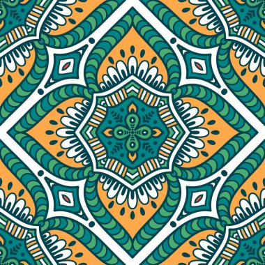 etnik çiçek seamless modeli