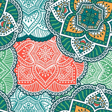 etnik çiçek seamless modeli