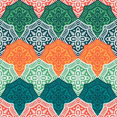 etnik çiçek seamless modeli