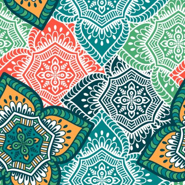 etnik çiçek seamless modeli