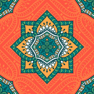 etnik çiçek seamless modeli