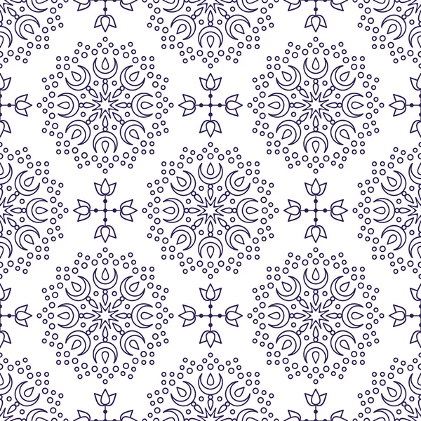 Ethnique floral motif sans couture — Image vectorielle