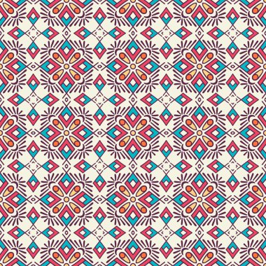 etnik çiçek seamless modeli