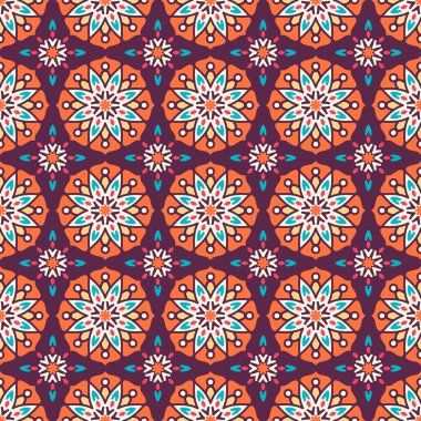etnik çiçek seamless modeli