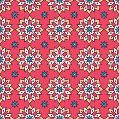 etnik çiçek seamless modeli