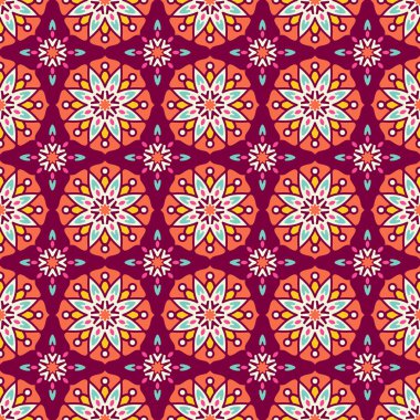 etnik çiçek seamless modeli