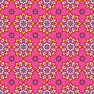 etnik çiçek seamless modeli