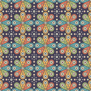 etnik çiçek seamless modeli