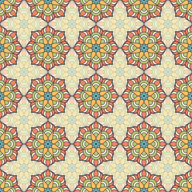 etnik çiçek seamless modeli