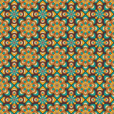 etnik çiçek seamless modeli