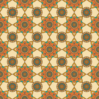 etnik çiçek seamless modeli