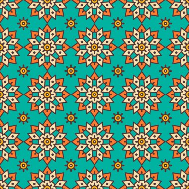 etnik çiçek seamless modeli