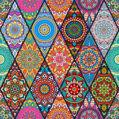 etnik çiçek seamless modeli