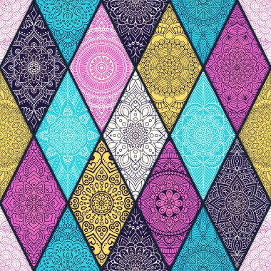 etnik çiçek seamless modeli