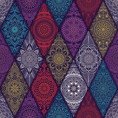 etnik çiçek seamless modeli