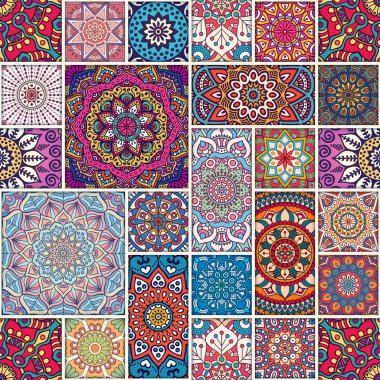 etnik çiçek seamless modeli