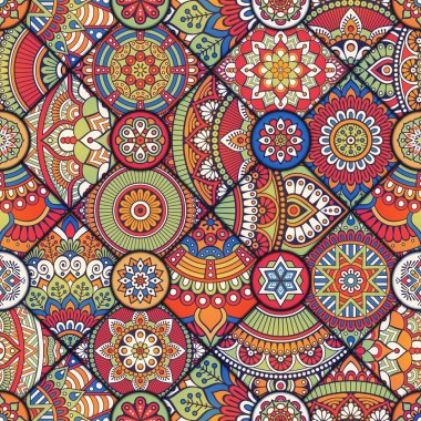 etnik çiçek seamless modeli