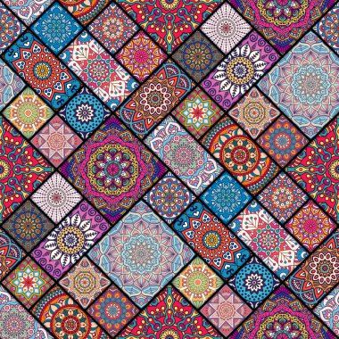 etnik çiçek seamless modeli