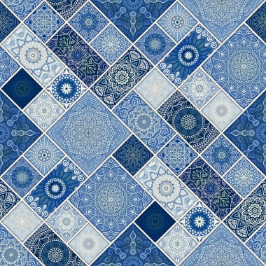 etnik çiçek seamless modeli