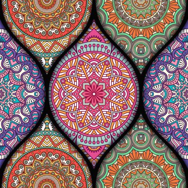 etnik çiçek seamless modeli