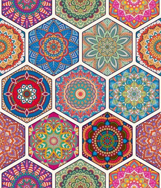 etnik çiçek seamless modeli