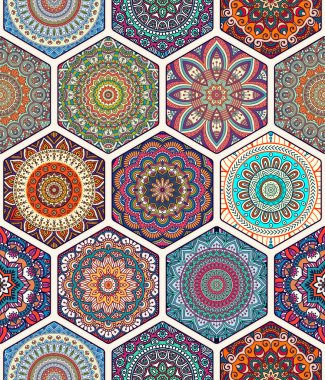 etnik çiçek seamless modeli