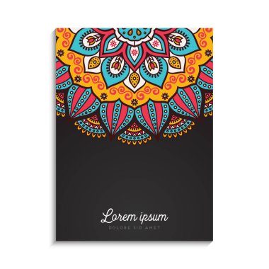 Mandala tasarımı ile renkli arkaplan