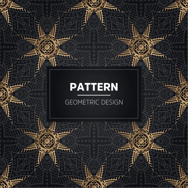 Mandala naadloos patroon. Gouden luxe — Stockvector