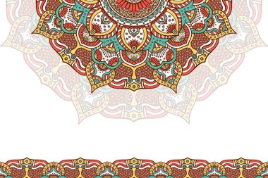 Mandala şablonu ile renkli arkaplan