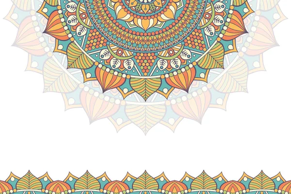 Fundo colorido com modelo de mandala — Vetor de Stock