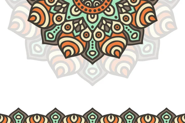 Fundo colorido com modelo de mandala —  Vetores de Stock