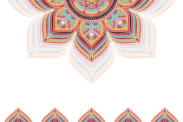 Fundo colorido com modelo de mandala —  Vetores de Stock