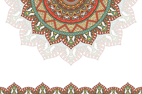 Fondo colorido con plantilla de mandala — Vector de stock