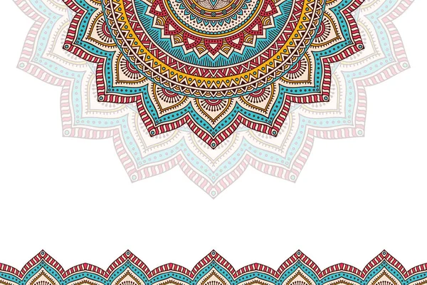 Fundo colorido com modelo de mandala —  Vetores de Stock