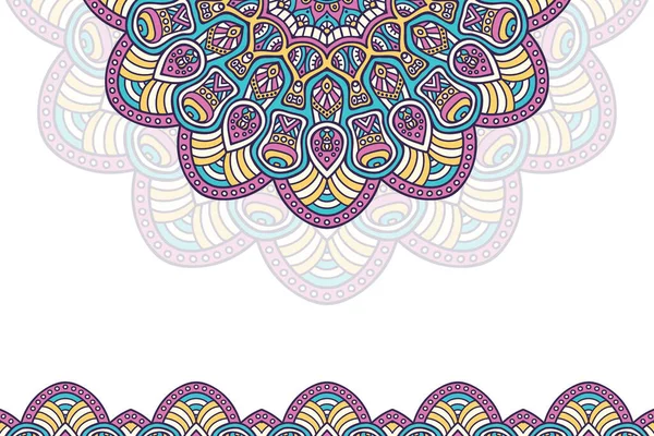 Fundo colorido com modelo de mandala —  Vetores de Stock