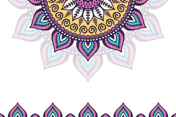 Fundo colorido com modelo de mandala —  Vetores de Stock