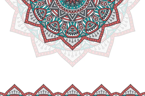 Fundo colorido com modelo de mandala — Vetor de Stock