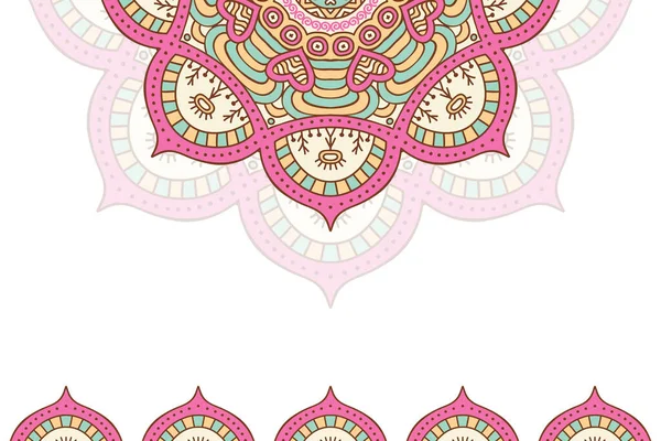 Fondo colorido con plantilla de mandala — Vector de stock